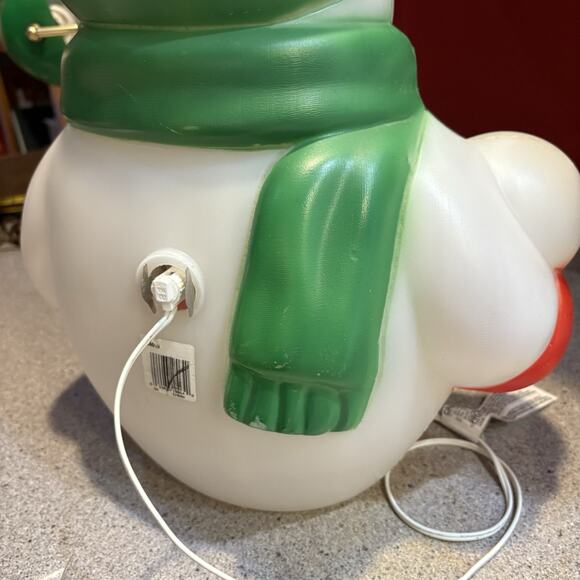 Vintage General Foam 22" Snowman Blow Mold Carrot Nose Snowball Christmas - Picture 7 of 7